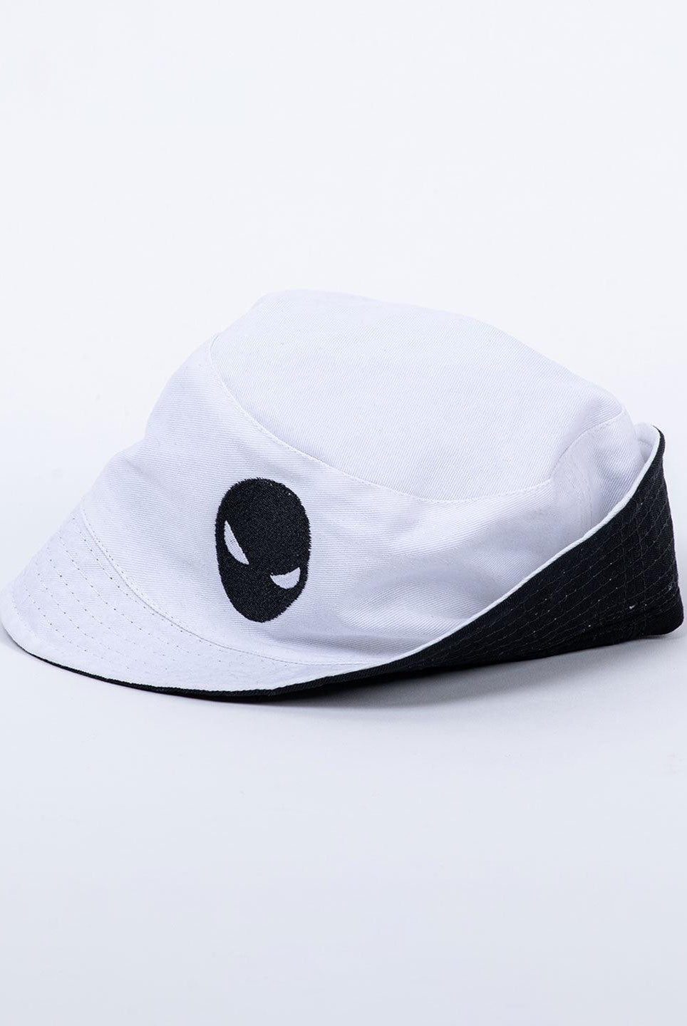 Black And White Embroidered Regular Size Unisex Reversible Hat - Tistabene