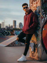Maroon Solid Hoodie