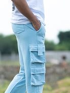 blue track pants