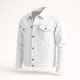 White Two Pockets Denim Jacket