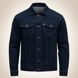 Navy Blue Two Pockets Denim Jacket