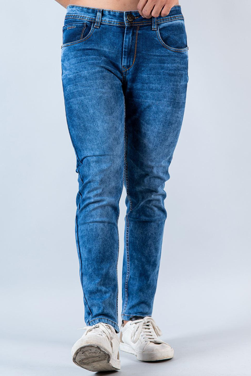 blue skinny ankle fit mens denim jeans