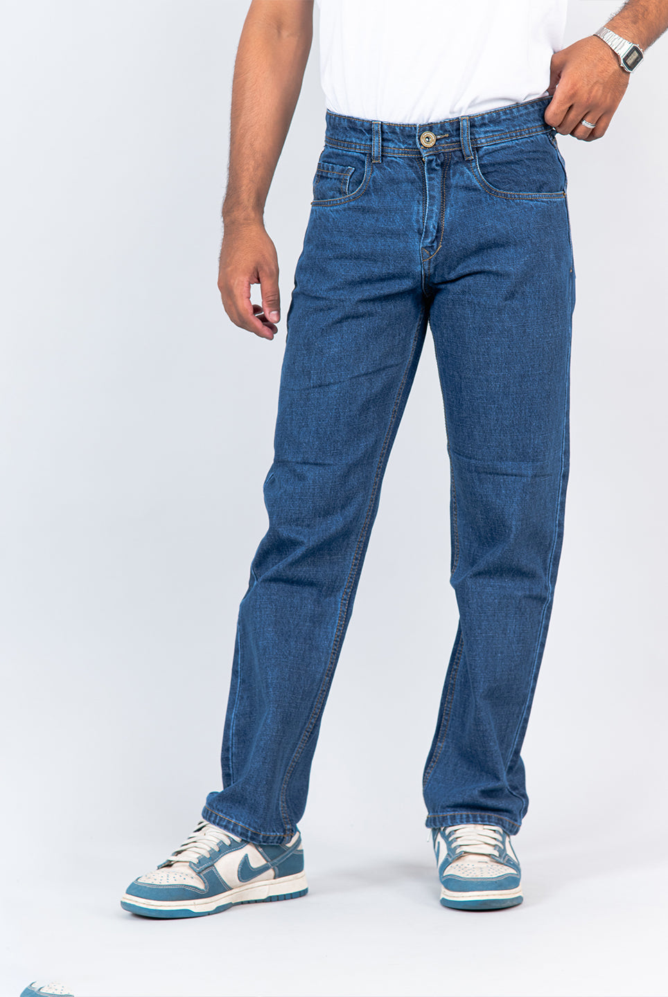 blue straight fit mens jeans