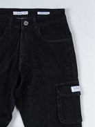 black denim cargo jeans