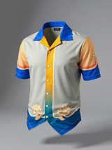 Graphic Tistabene Back Printed Oversized Multicolor Crepe Shirt