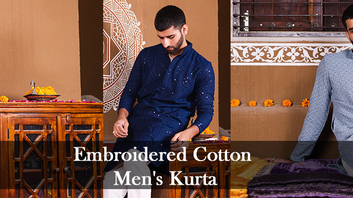 embroidered kurta for men