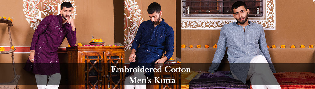 embroidered kurta for men