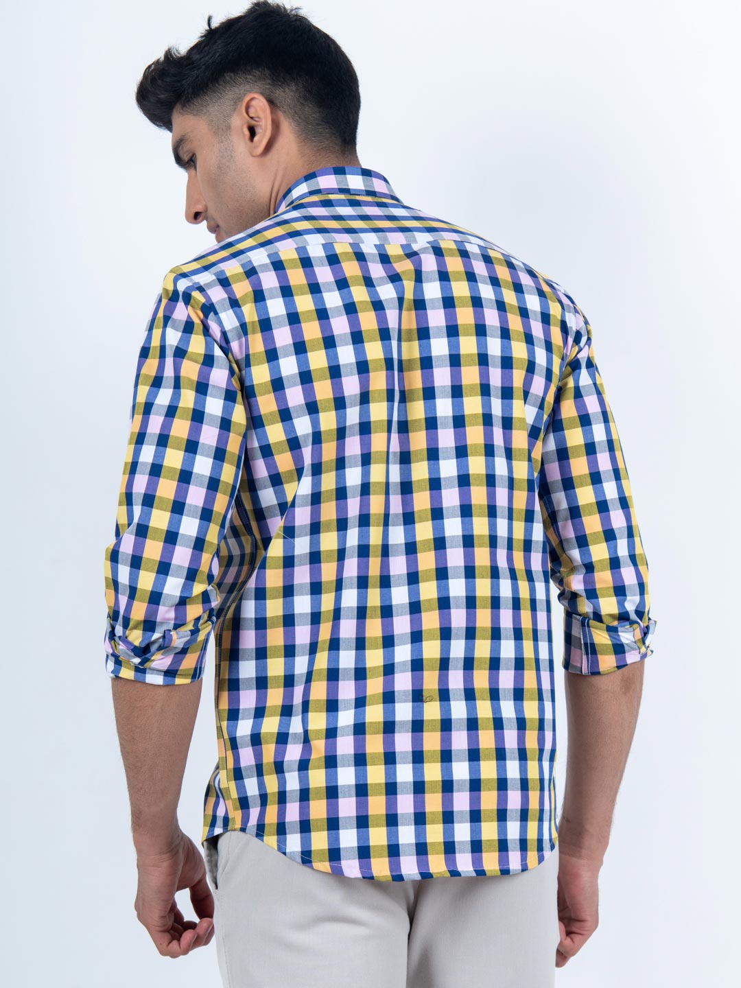 Pink check shirt