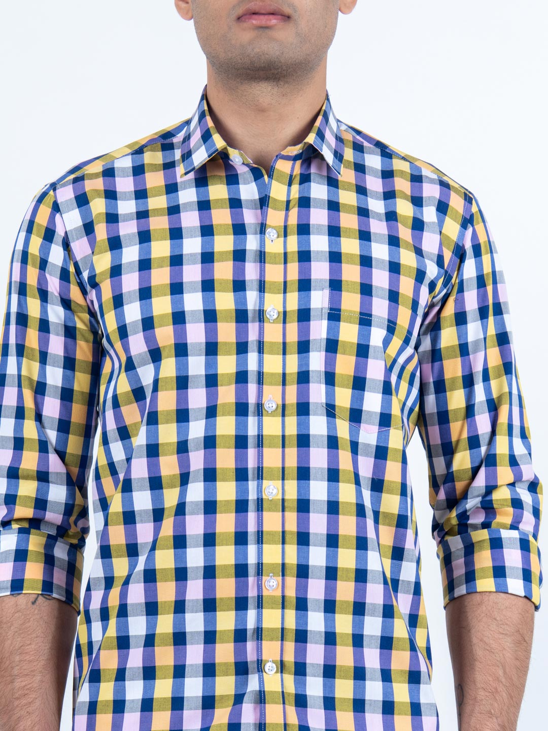Pink check shirt