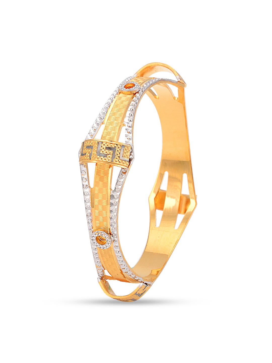 Designer Two Tone Plated Pair of Bangle