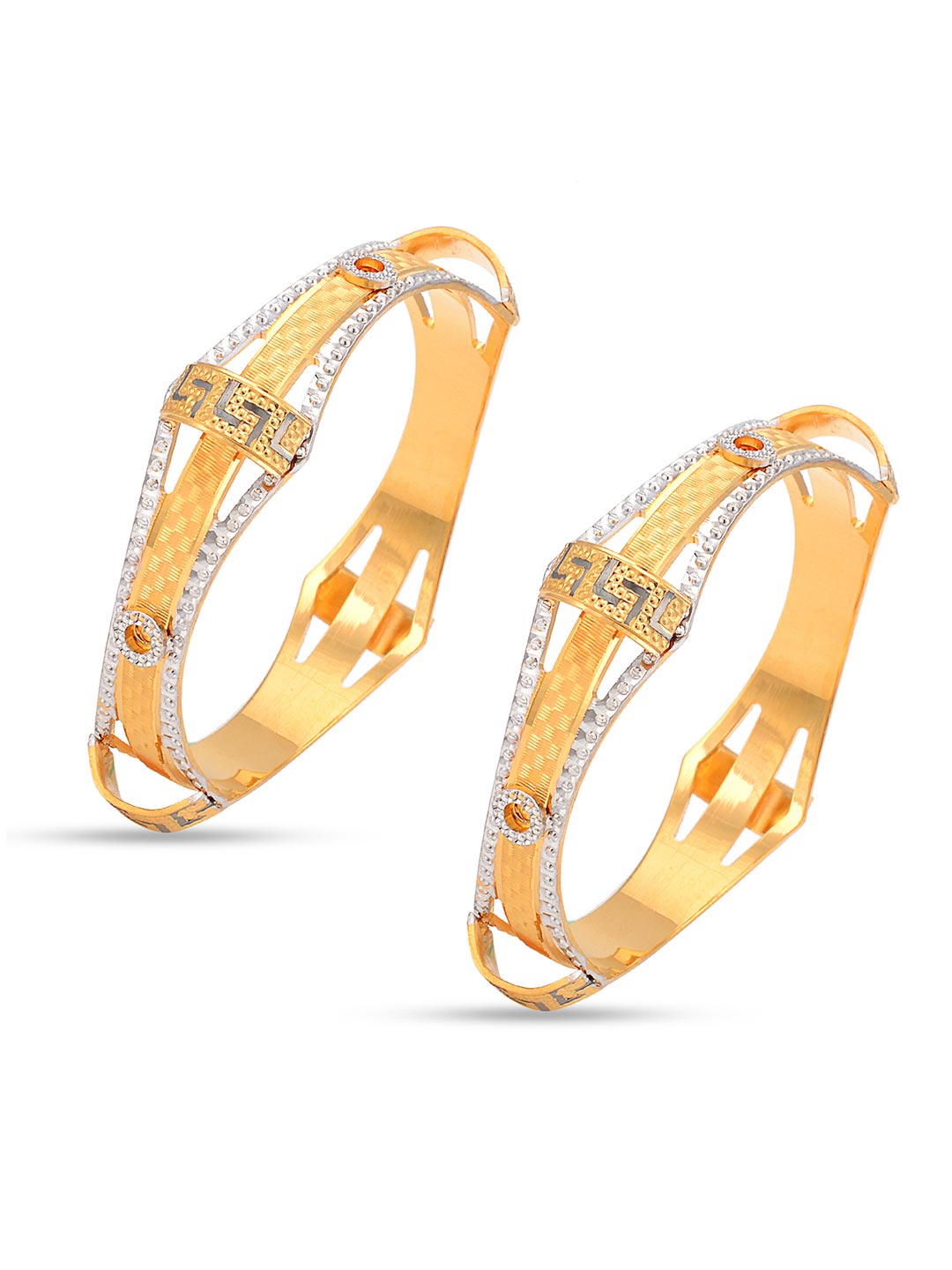 Designer Two Tone Plated Pair of Bangle