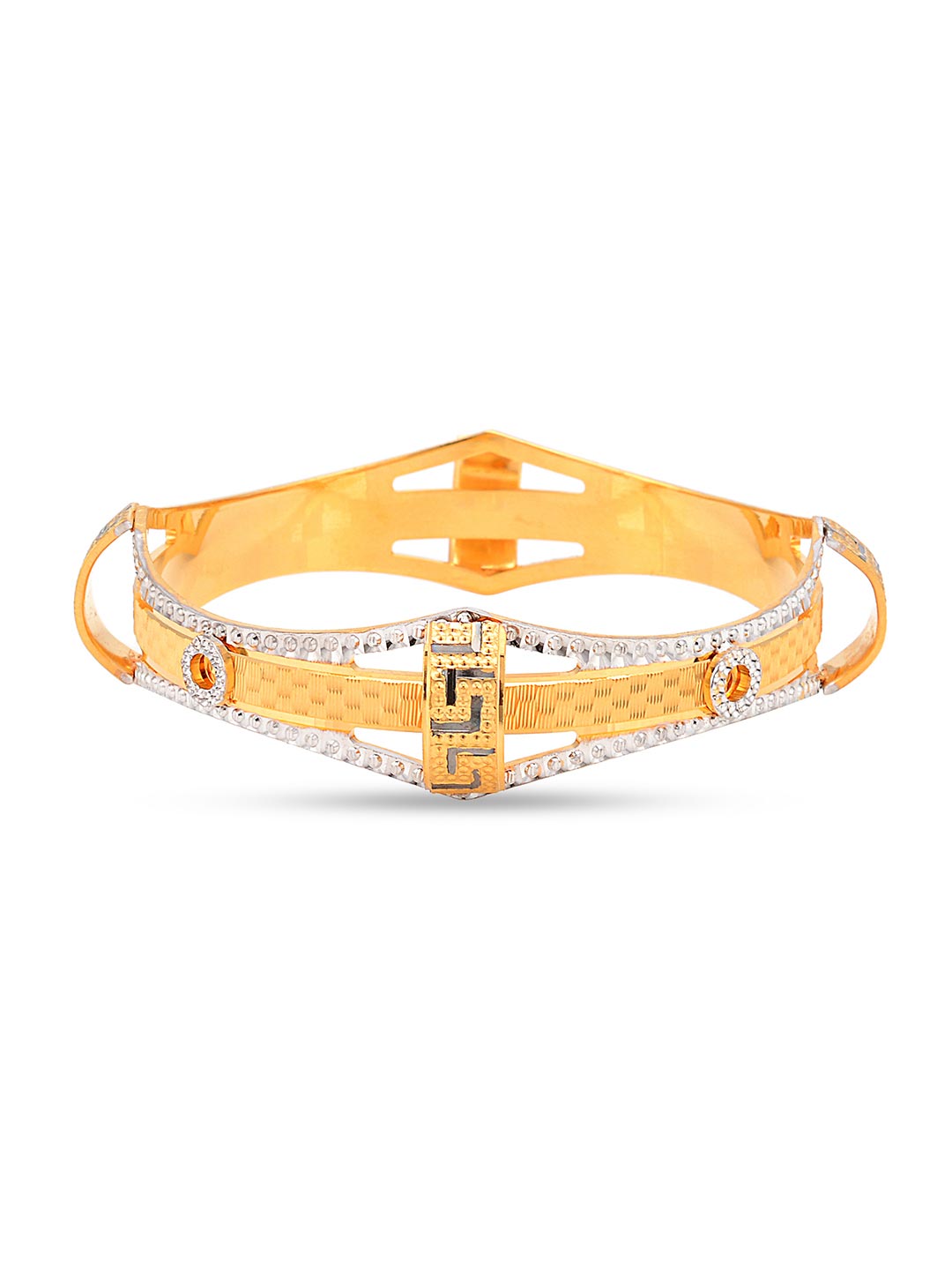 Designer Two Tone Plated Pair of Bangle