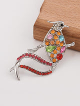 Designer Bird Colored Stone Womans Brooch
