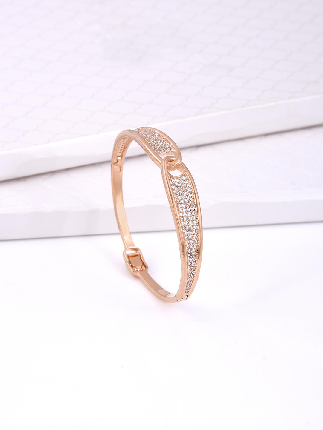 Contemporary Openable Gold Plated Bracelet