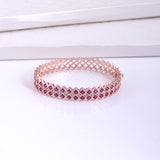 Red Colored Stones Cut Work Bracelet