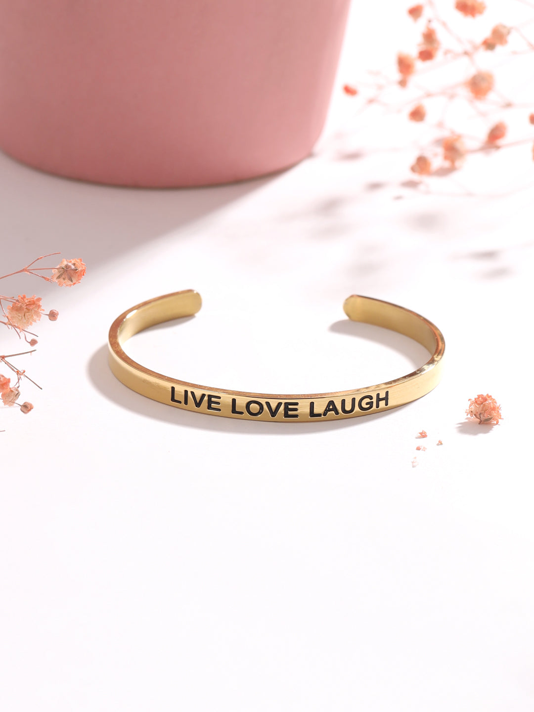 18 K Gold Plated Live Love Laugh Bracelet