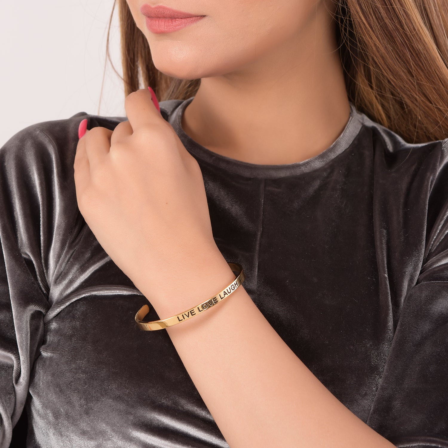 18 K Gold Plated Live Love Laugh Bracelet