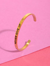 18 K Gold Plated Never Give Up Bracelet