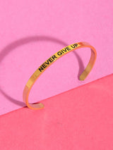 18 K Gold Plated Never Give Up Bracelet