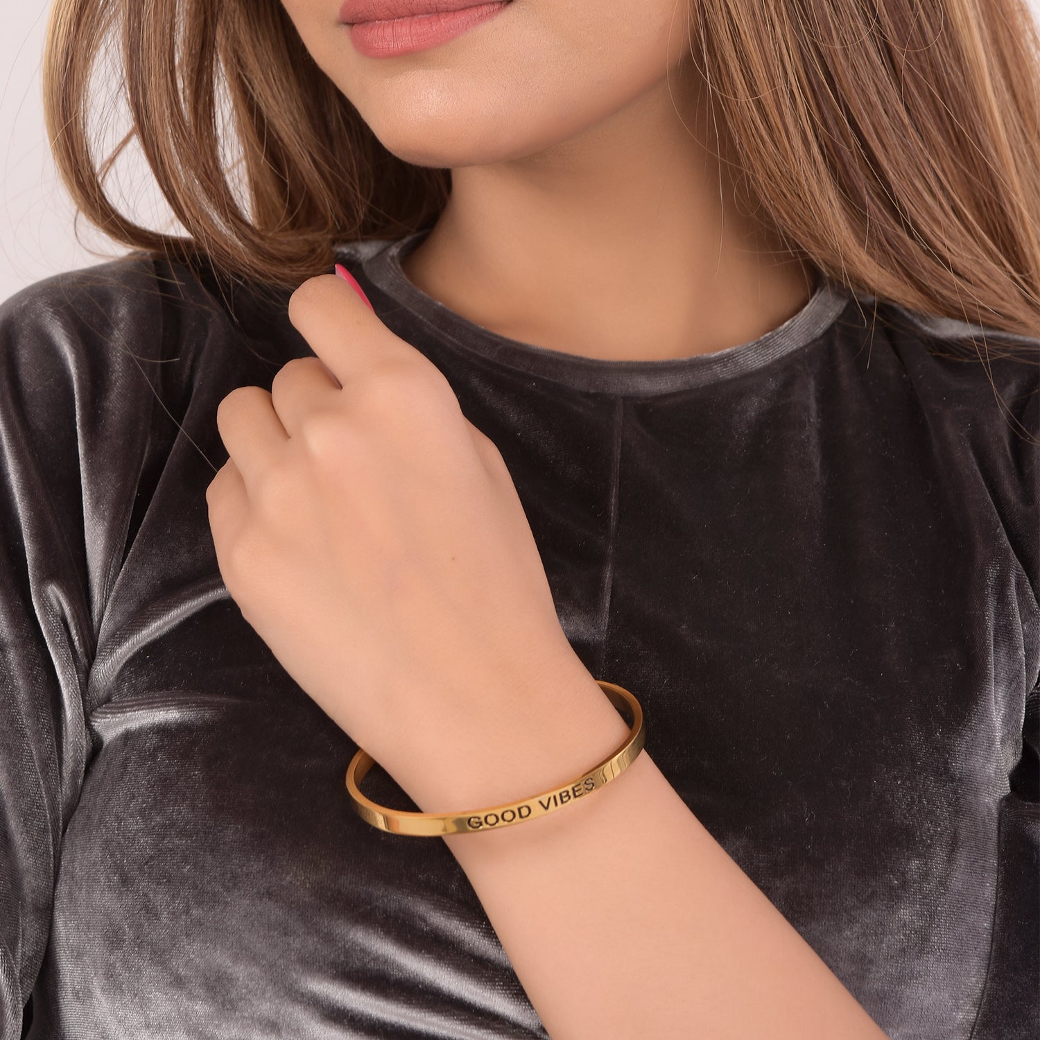 18 K Gold Plated Good Vibes Bracelet