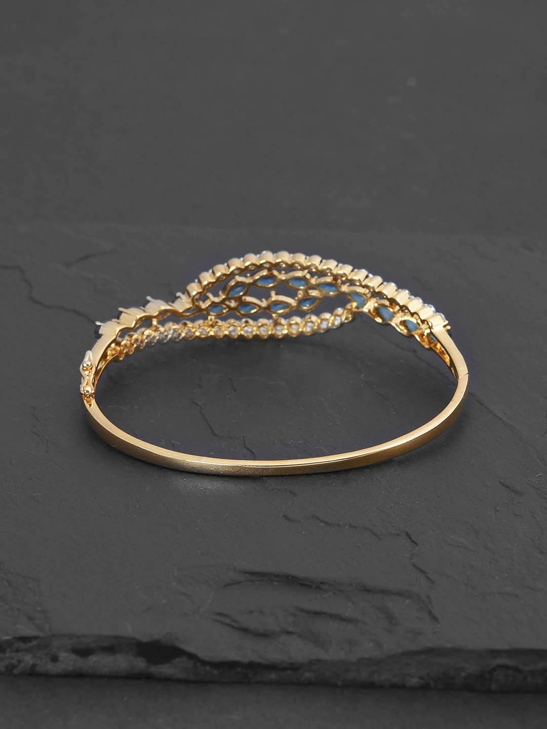 Midnight Blue Stones Modern Gold Plated Bracelet