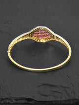 Two Toned Geometric Red Stones Modern Bracelet