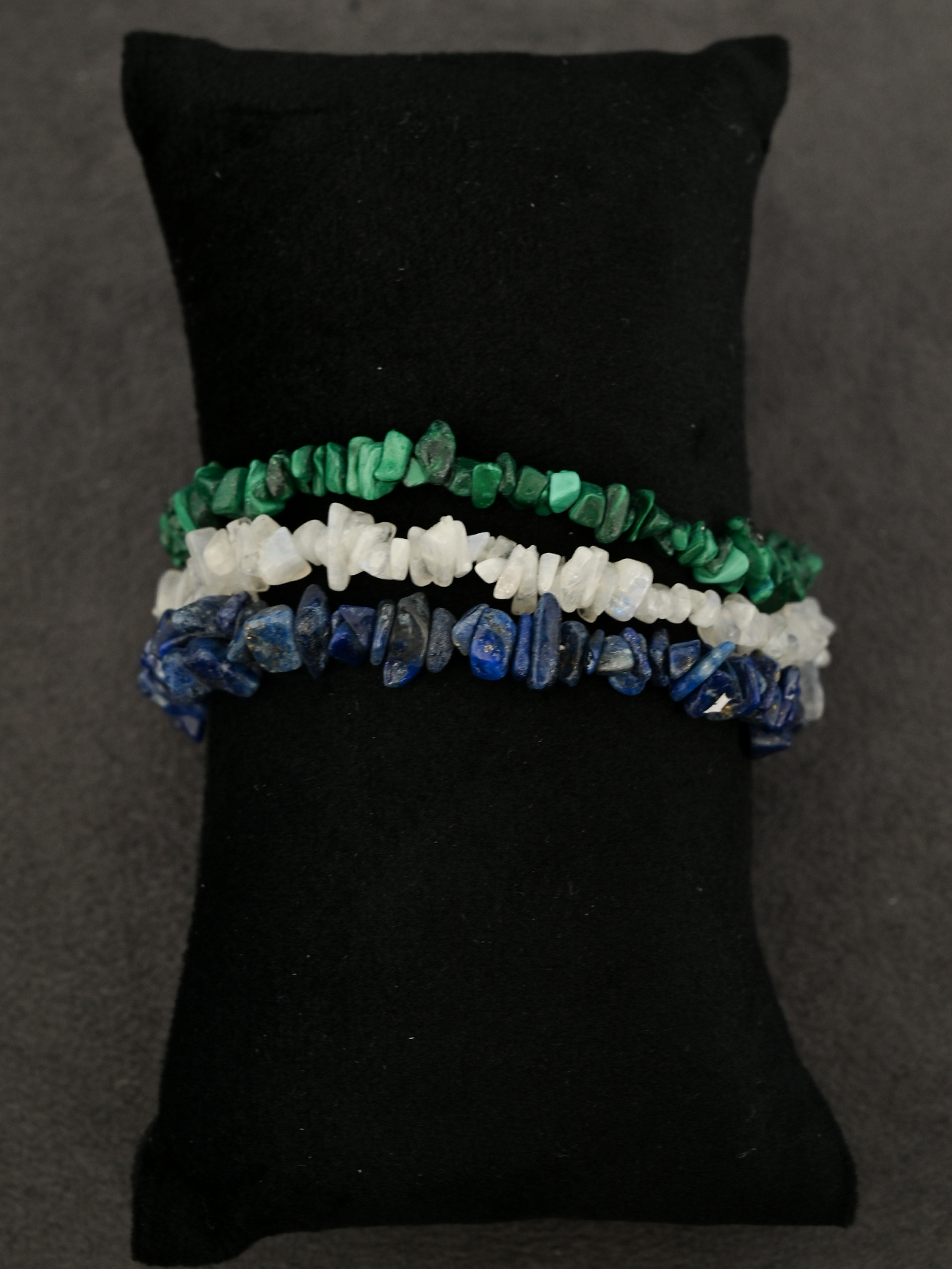 Rainbow Moon Stone Lapis and Malachite Bracelet