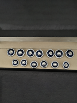 Blue Enamel Classic Design 13 Piece Button Set