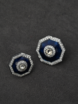 Blue Enamel Classic Design 13 Piece Button Set