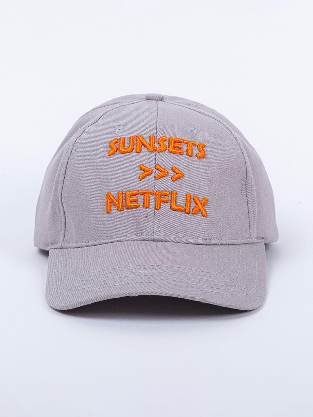 Sunsets Over Netflix Light Grey Free Size Unisex Baseball Caps - Tistabene