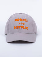Sunsets Over Netflix Light Grey Free Size Unisex Baseball Caps - Tistabene