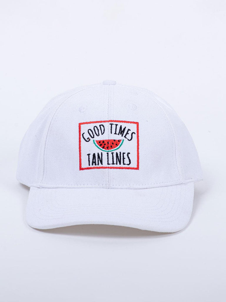 Good Times Tan Lines White Free Size Unisex Baseball Caps - Tistabene
