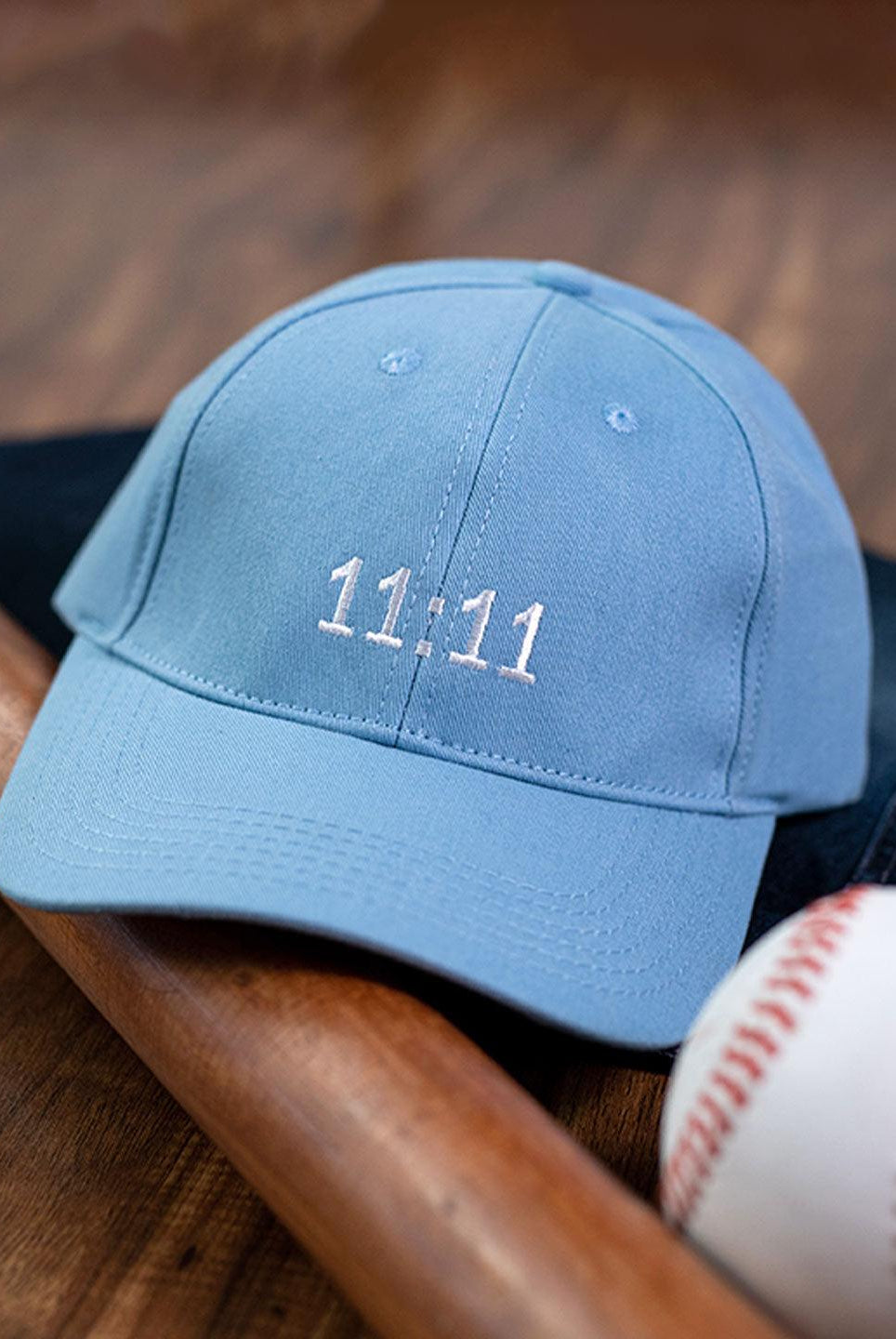 11:11 Embroidered Pale Blue Free Size Unisex Baseball Caps - Tistabene