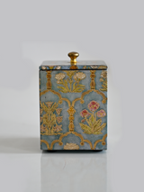 Powder Blue Floare Cotton Bud Jar