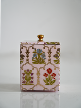 Pink Floare Cotton Bud Jar