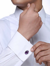 Classic Colored Stones Bullet Back Cufflink