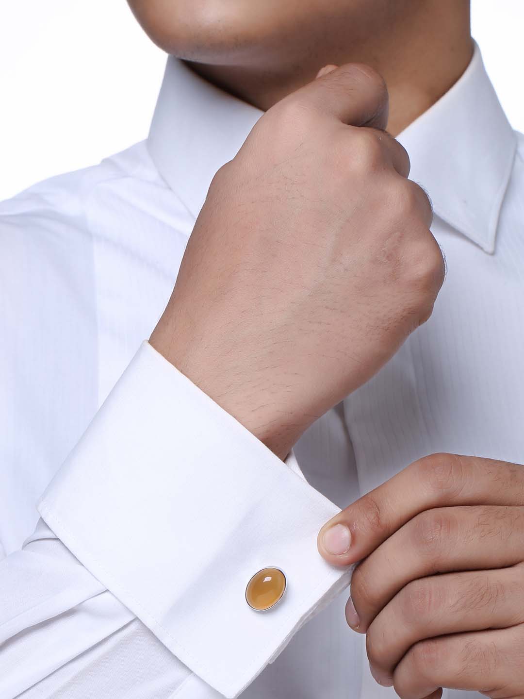 Classic Colored Stones Bullet Back Cufflink