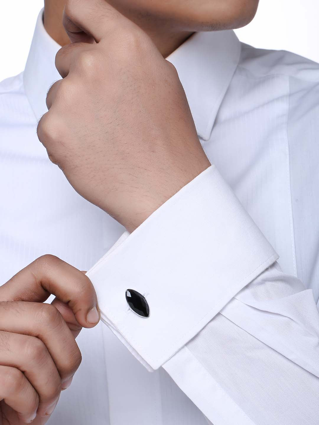 Classic Colored Stones Bullet Back Cufflink