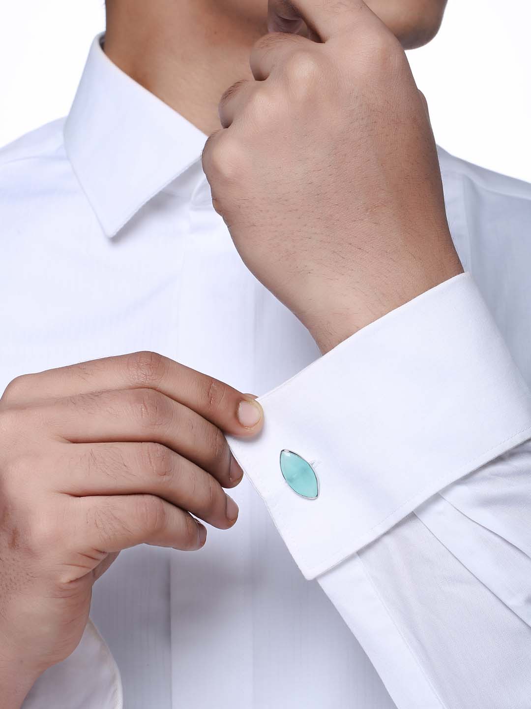 Classic Colored Stones Bullet Back Cufflink