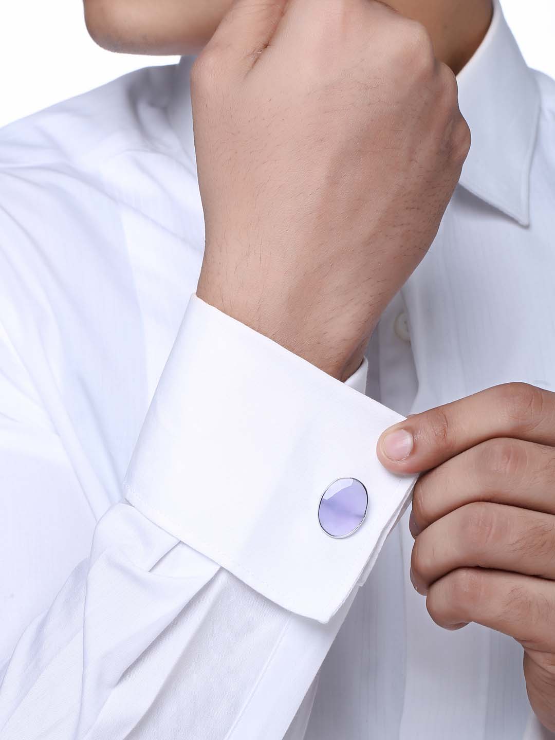 Classic Colored Stones Bullet Back Cufflink