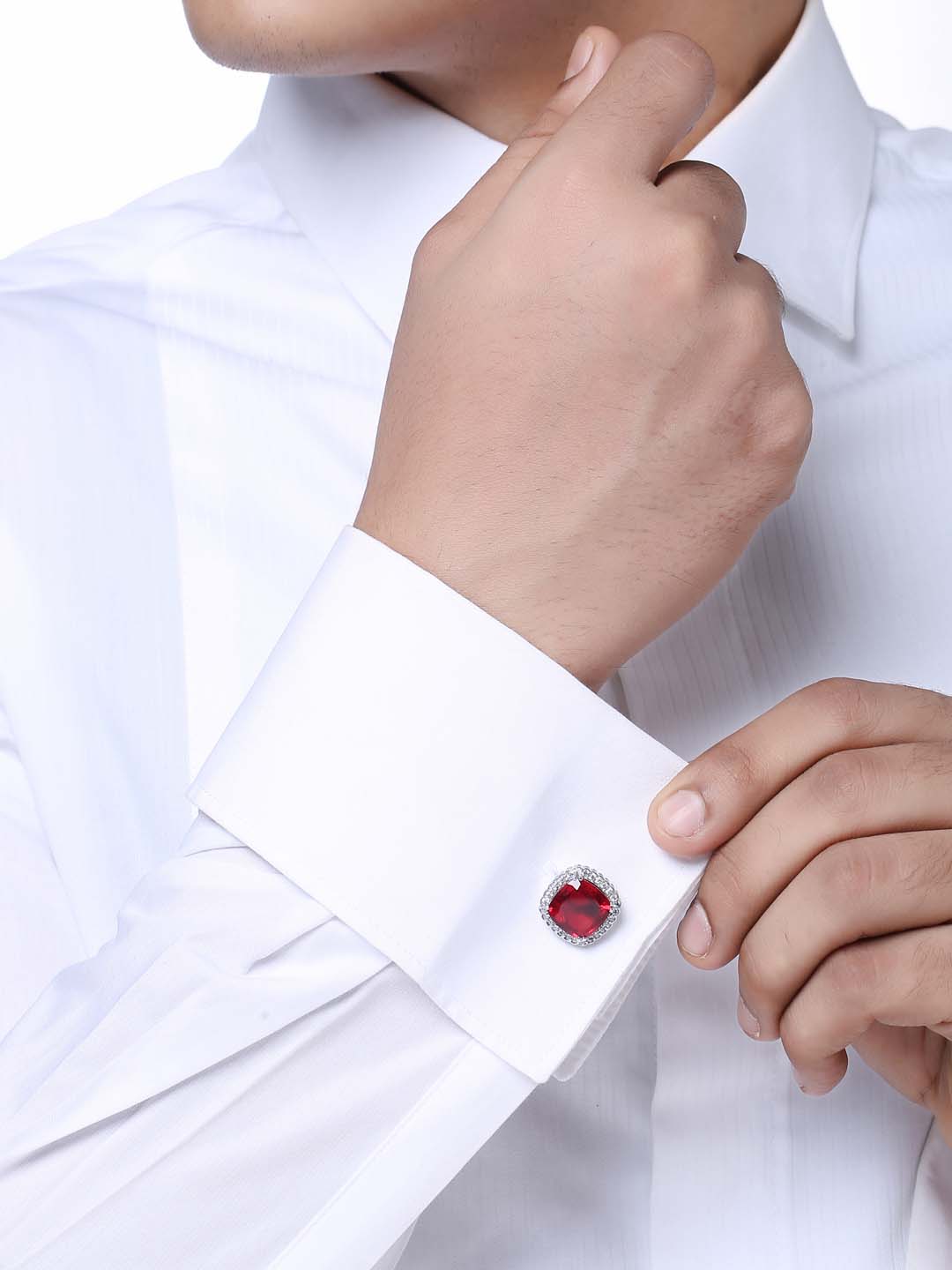 Classic Colored Stones Bullet Back Cufflink