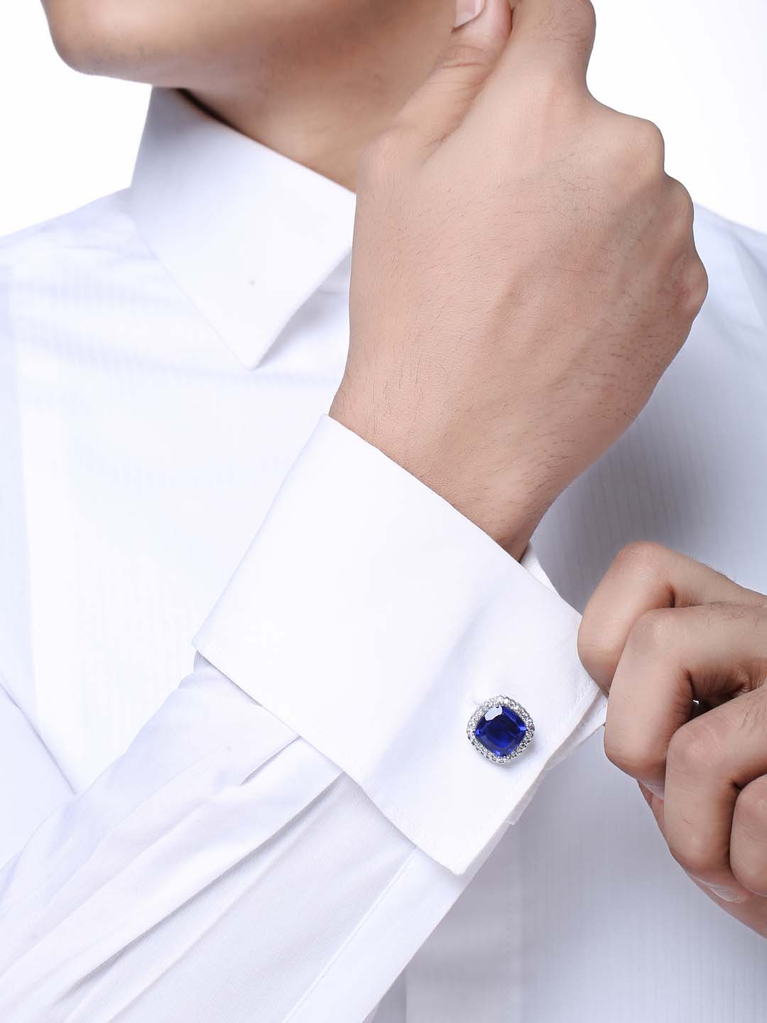 Classic Colored Stones Bullet Back Cufflink