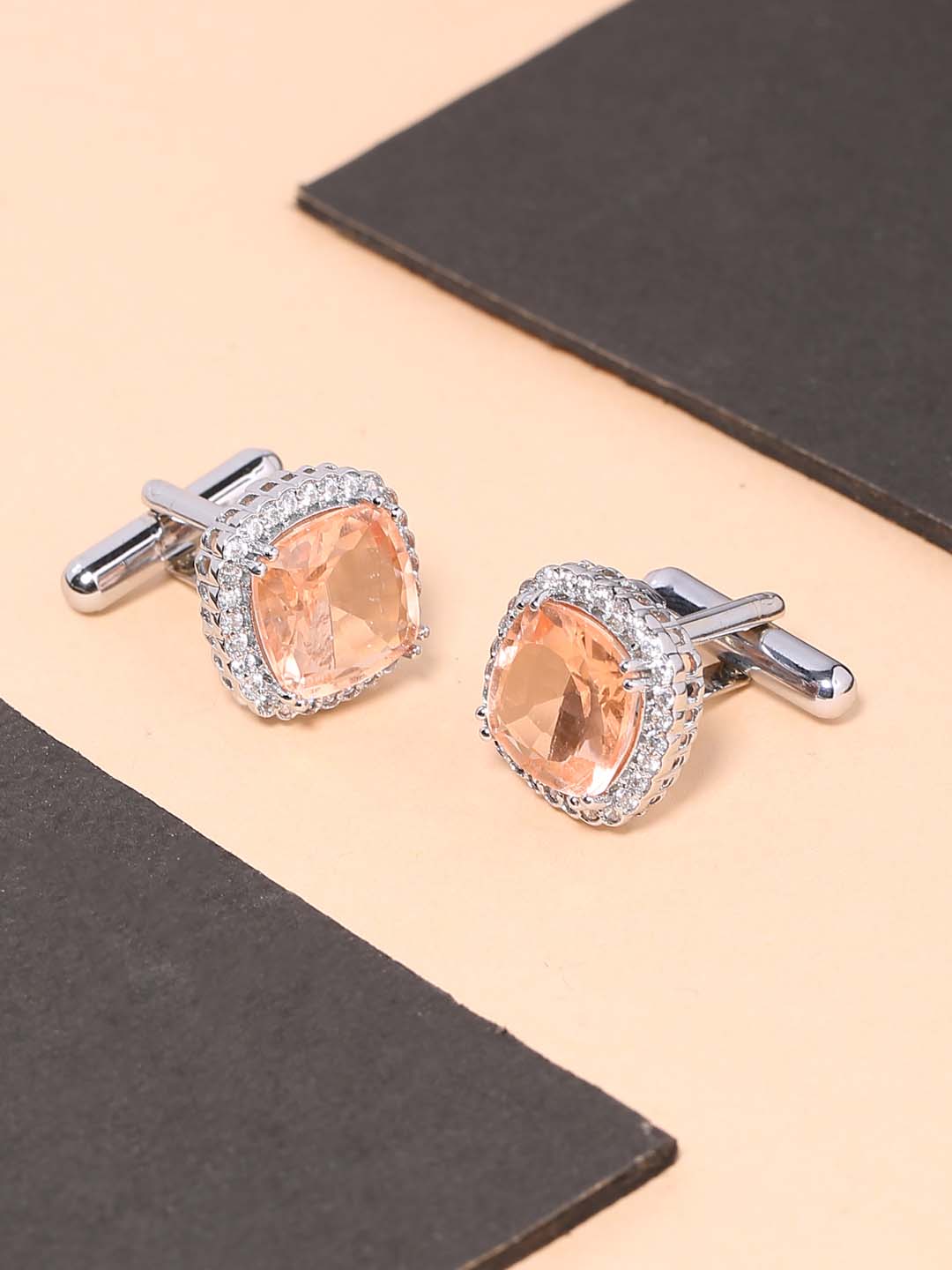 Classic Colored Stones Bullet Back Cufflink