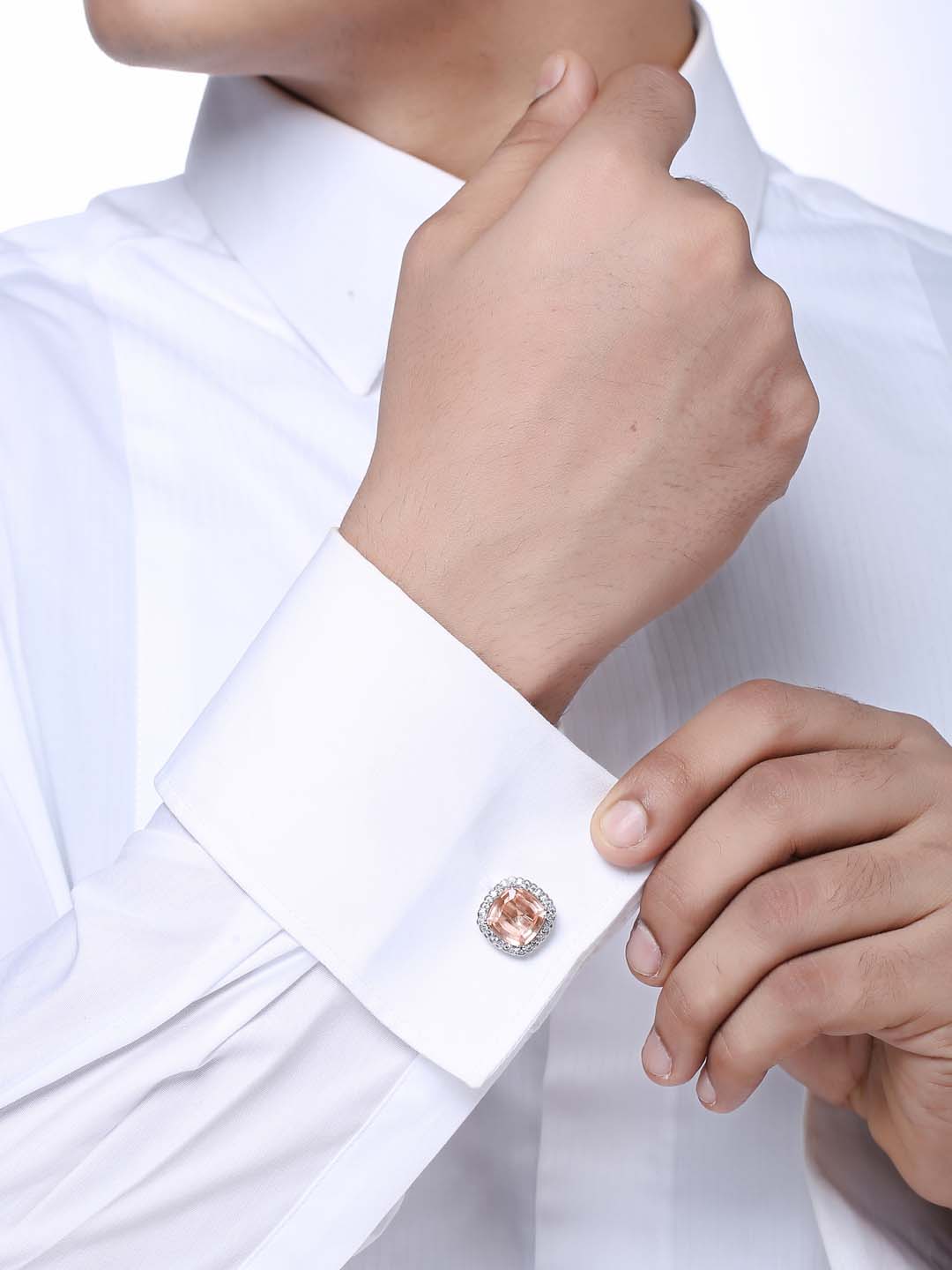 Classic Colored Stones Bullet Back Cufflink