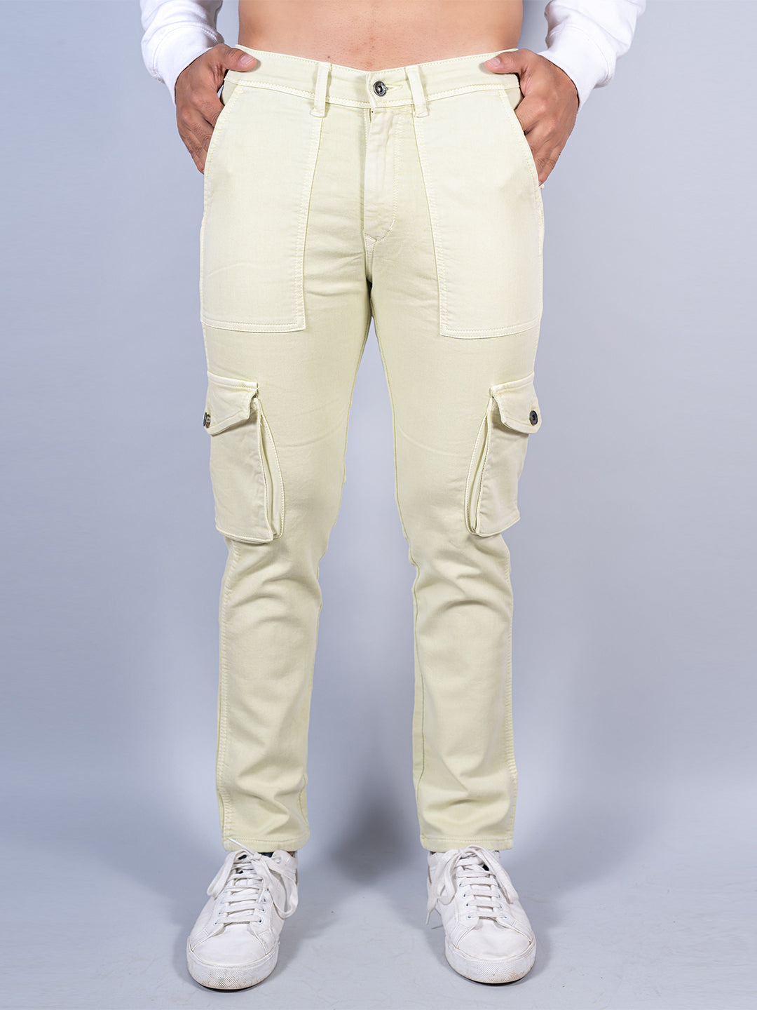 Deal stylish beige solid cargo jeans - G3-WJJ0736 | G3fashion.com