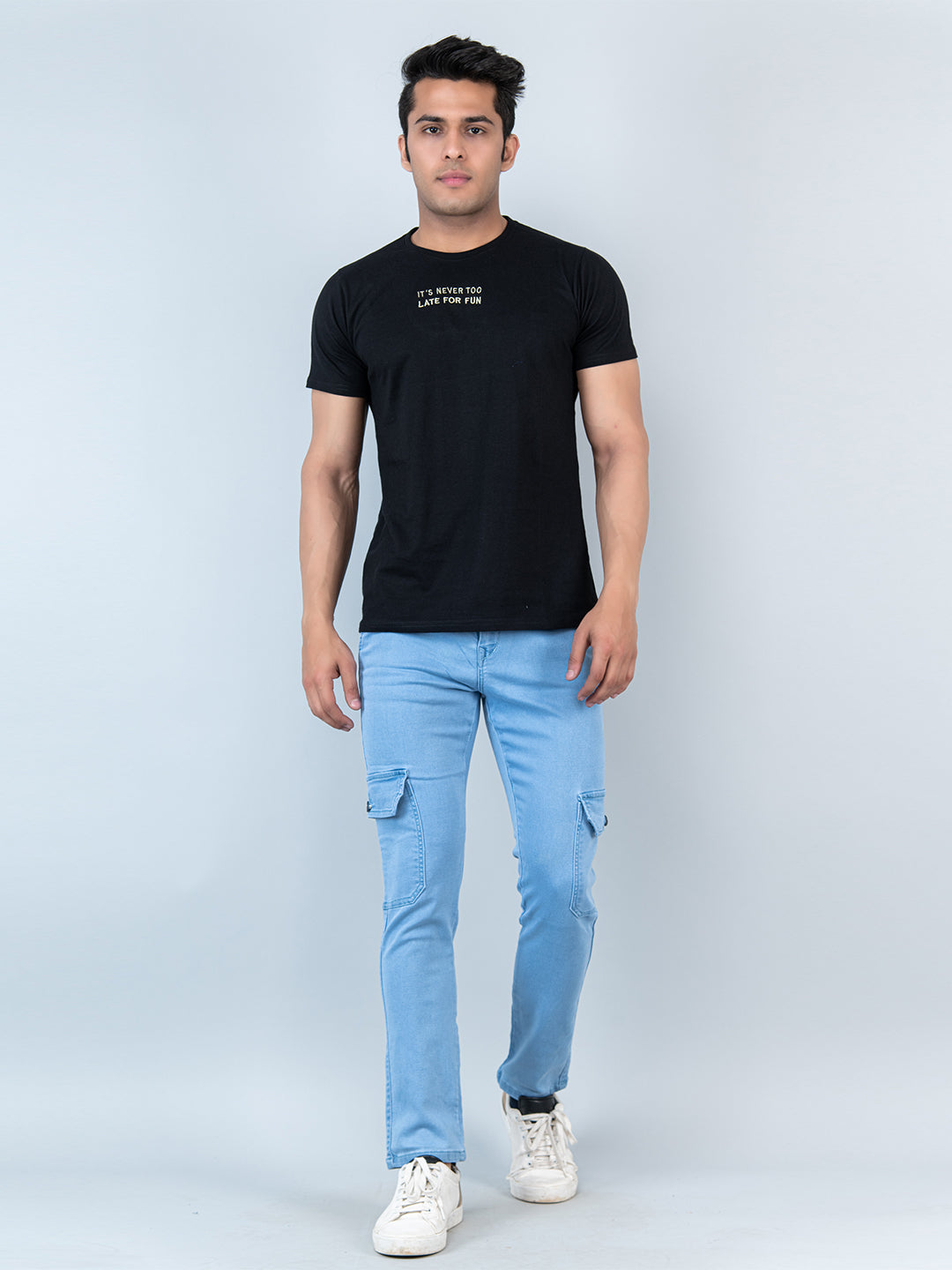 Slim Fit Linen suit trousers - Light blue - Men | H&M IN