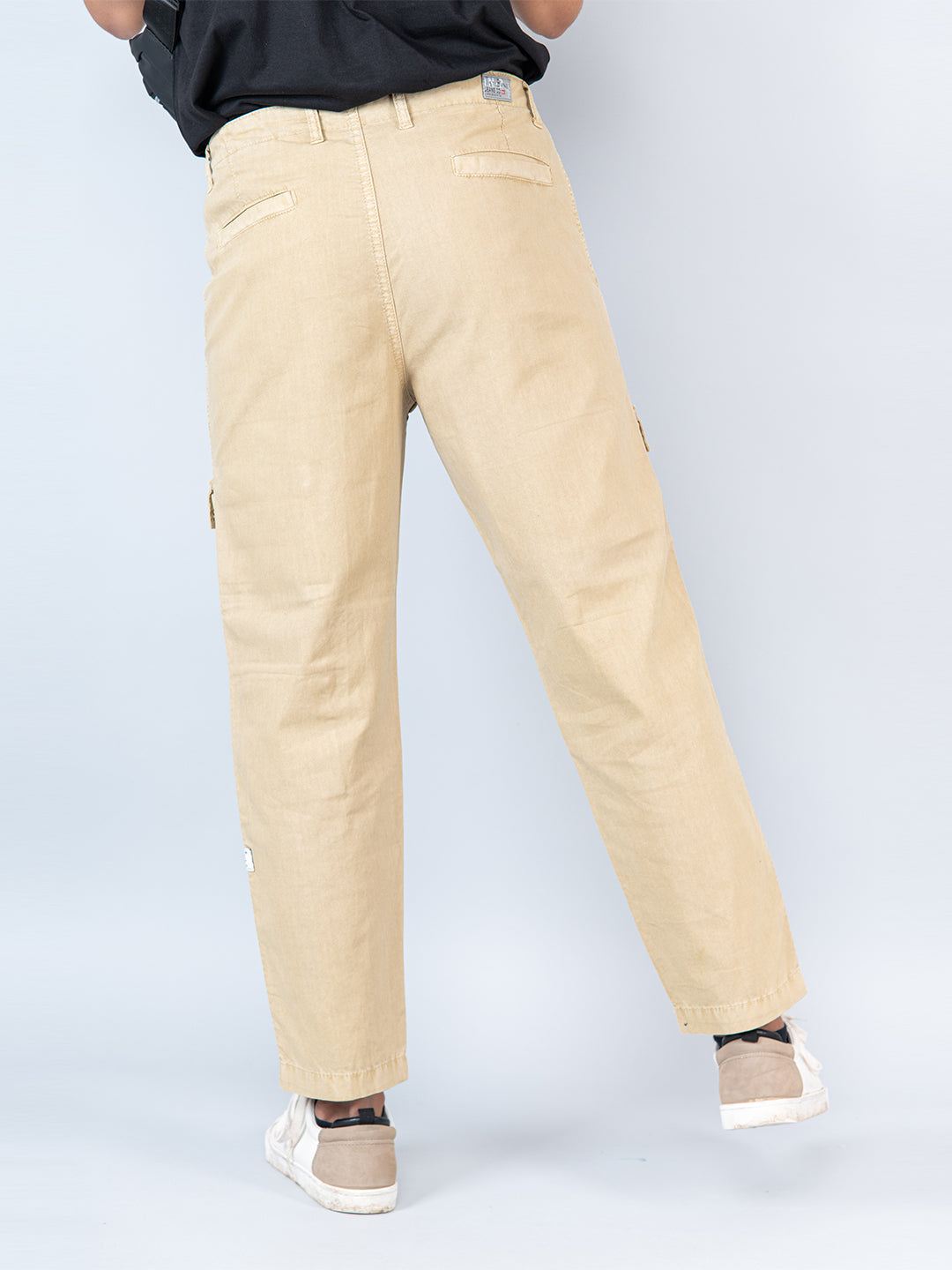 Buy Camel Brown Baggy Fit Linen Cargo Pants Online | Tistabene - Tistabene