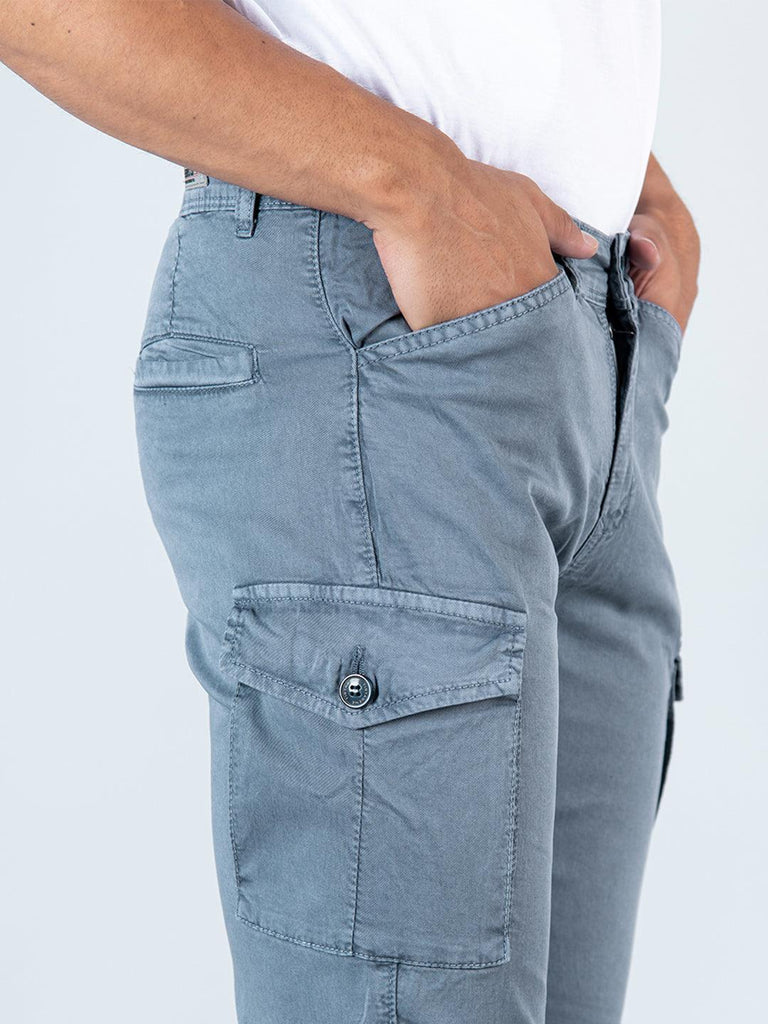 Steel Grey Gap Twill Cotton Mens Cargo Pants - Tistabene