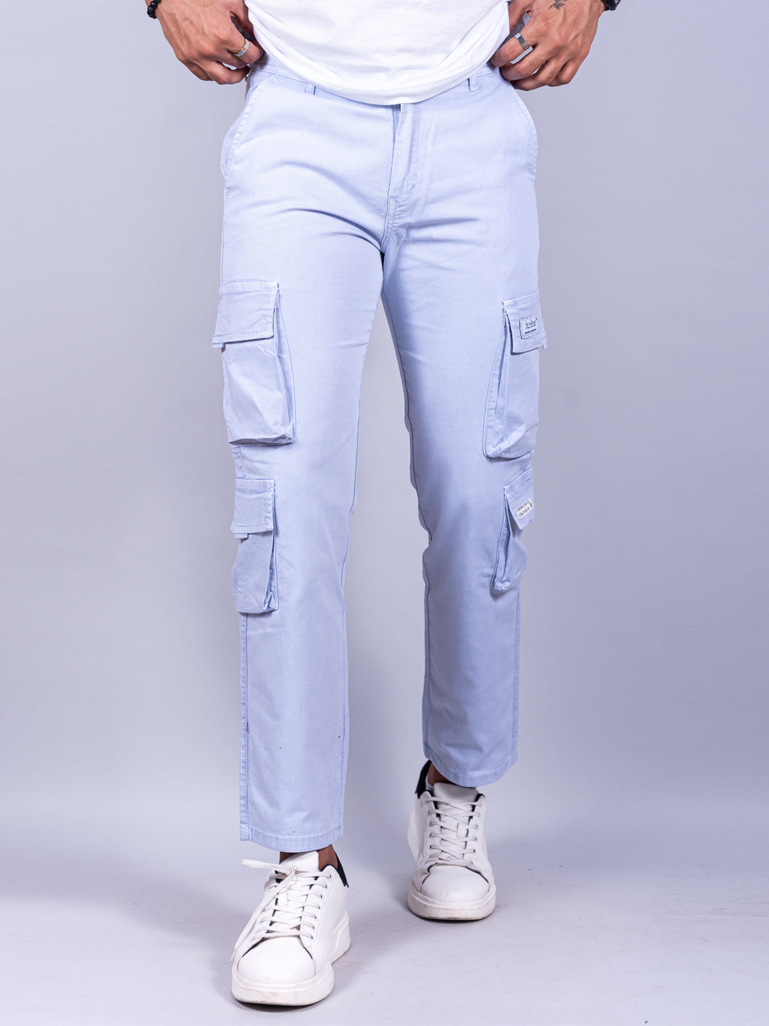 Off White Premium Terry Cargo Pants For Mens | Pronk – pronk.in