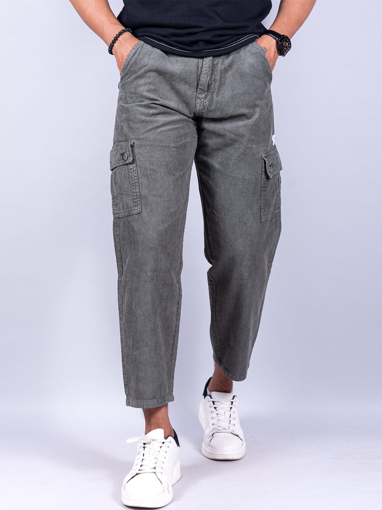 Distressed Olive Green Baggy Fit Codrouy Cargo Pants - Tistabene